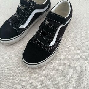 Vans Black and White Velcro Sneakers